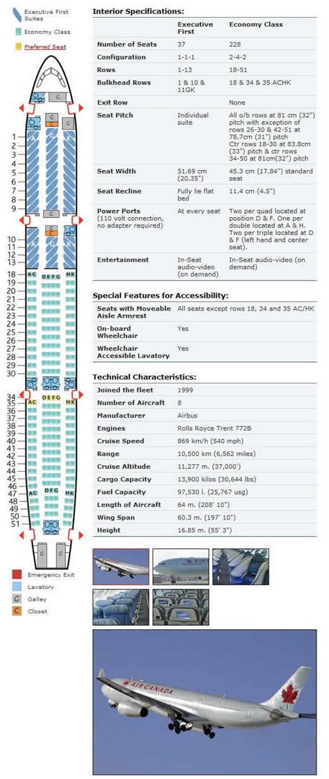 air canada flight seating chart.